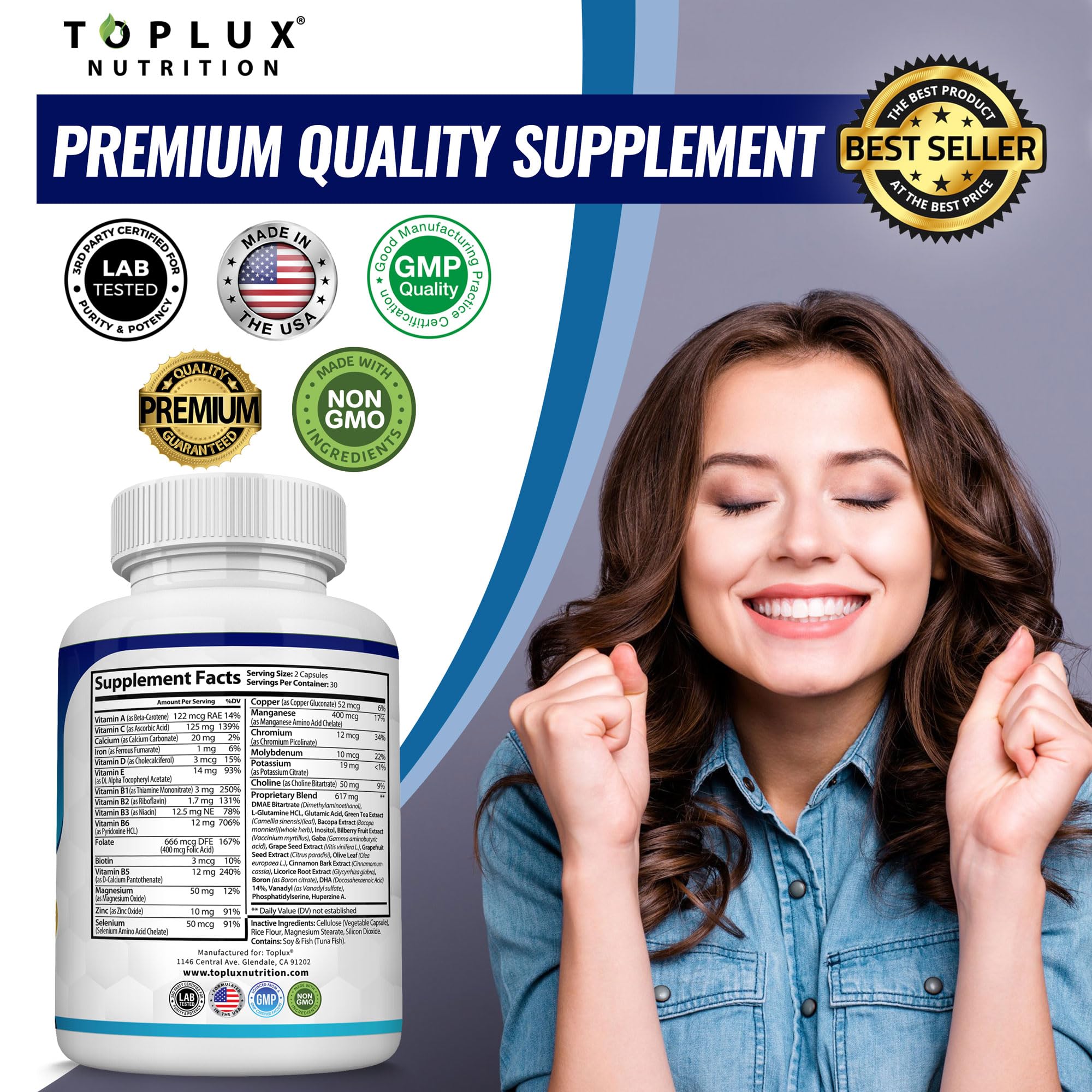 Toplux green tea extract icon nods to natural energy.