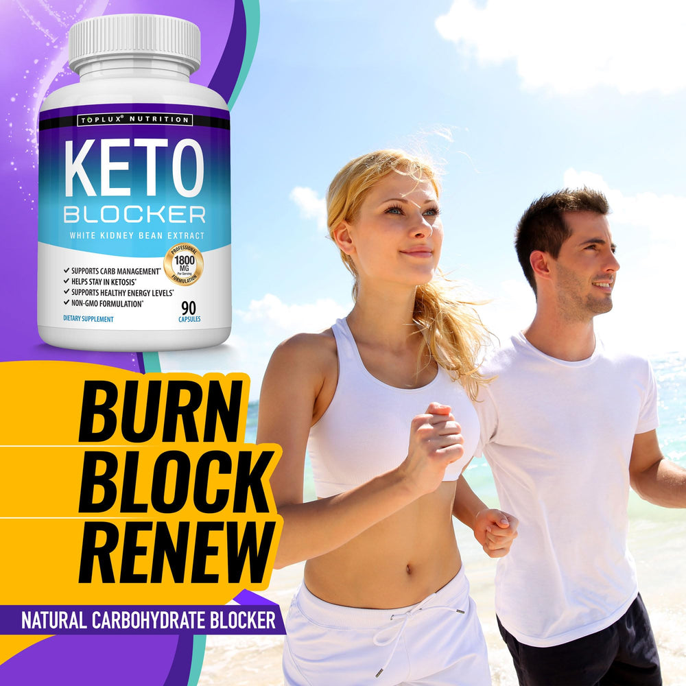 Toplux Keto Blocker outer packaging emphasizing GMP compliance