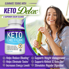 Toplux Keto Detox pills slippery elm component highlights soothing botanical in formula.
