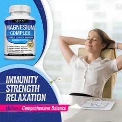 Toplux Magnesium Complex label view emphasizing quality and vegan formula.