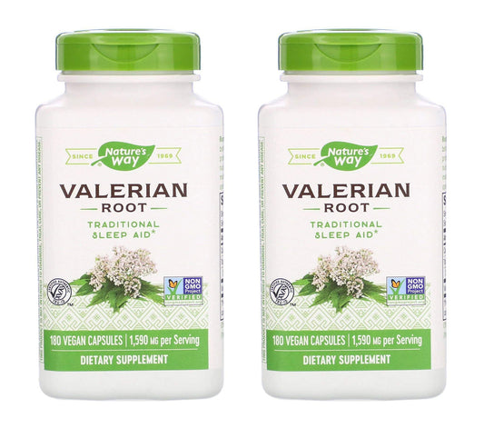 TOPNaturePlus Nature's Way Valerian bottle front view, supporting a calm bedtime routine.