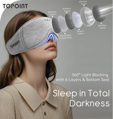 TOPOINT 3D eye mask blackout blocks light for deep rest