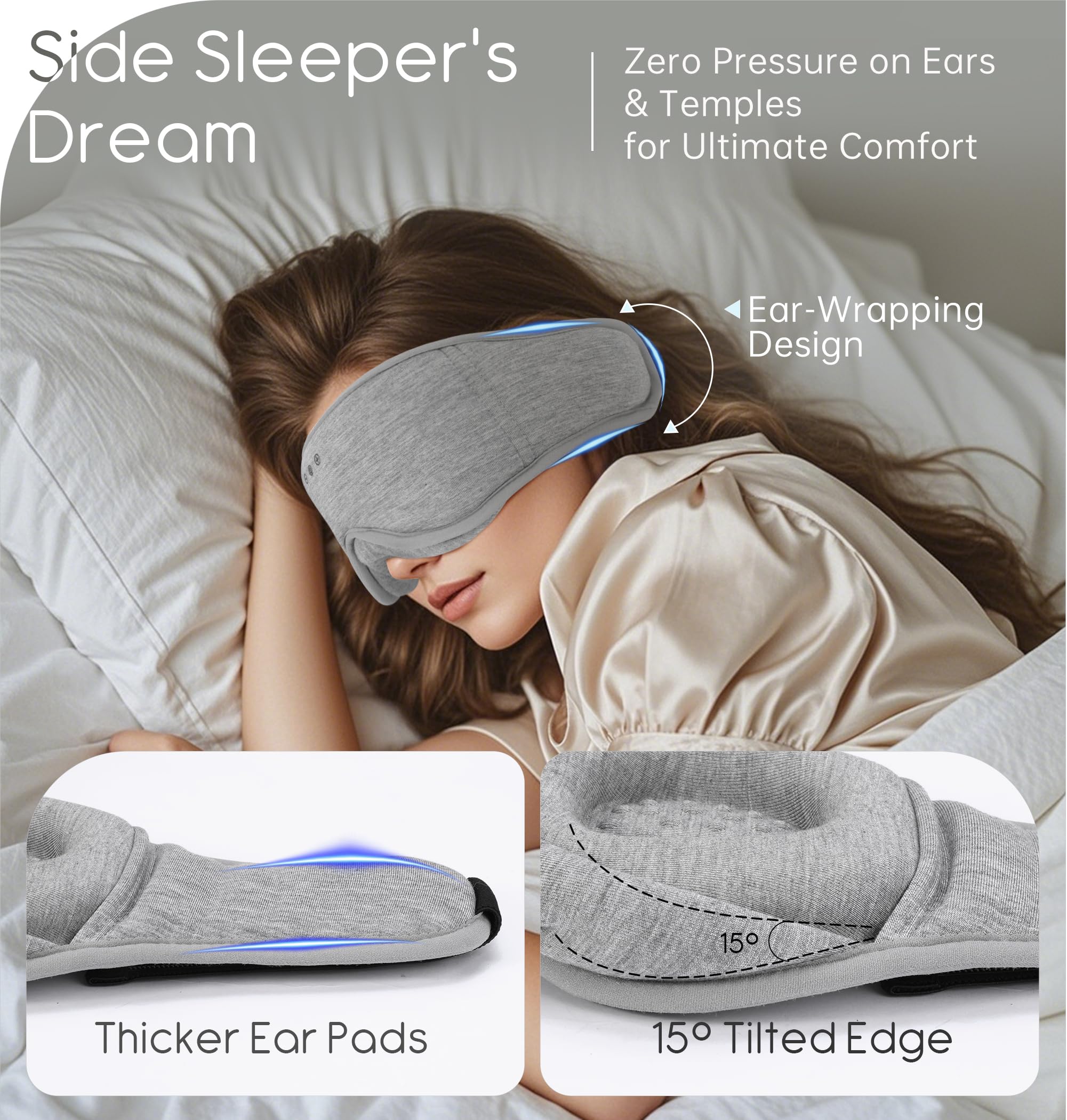 TOPOINT 15° angled fit stays secure while moving in bed