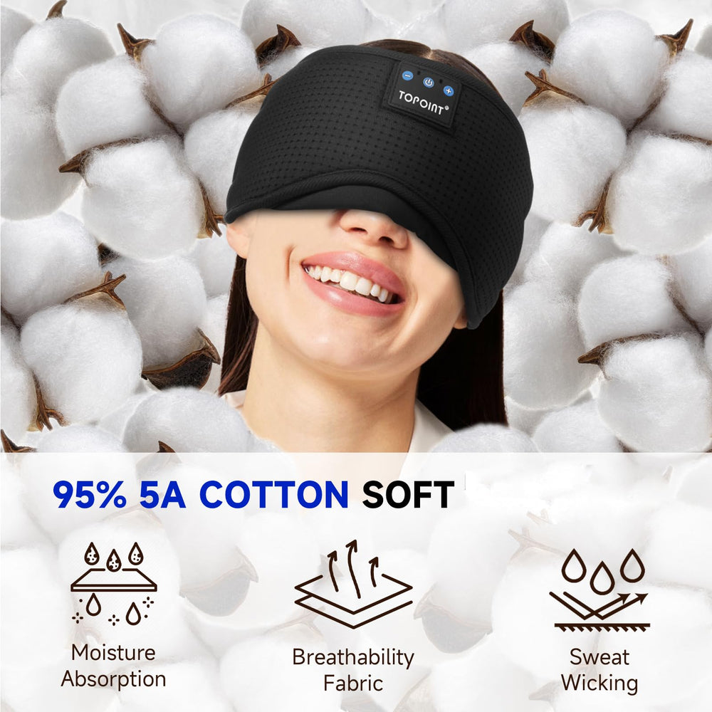 TOPOINT Breathable Eye Mask with perforations promotes skin airflow during sleep.
