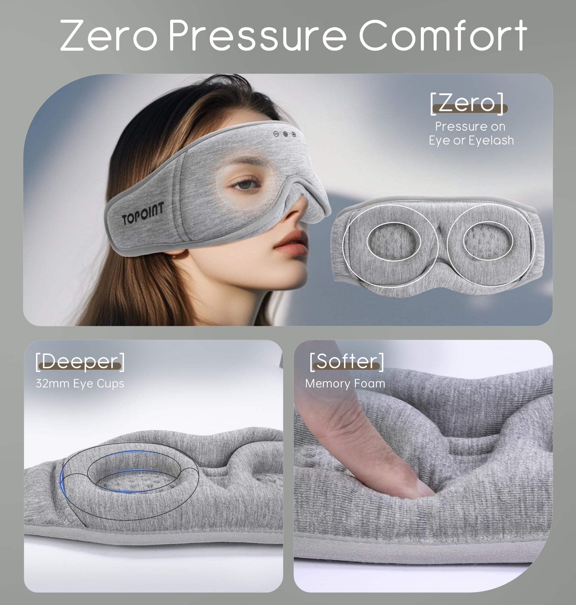 TOPOINT side-sleeper ear cushions minimize pressure for peaceful nights