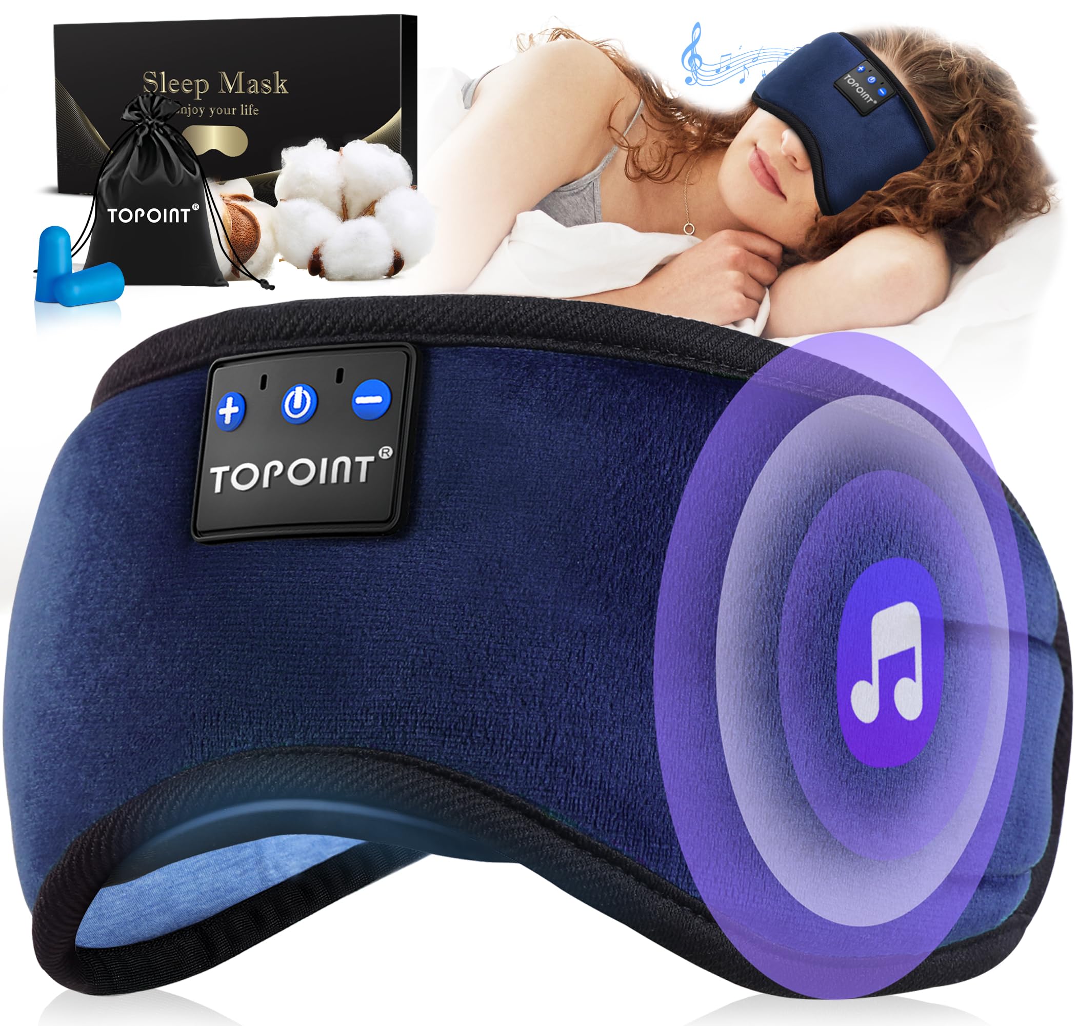 TOPOINT Sleep Headphones travel-friendly design ideal for flights