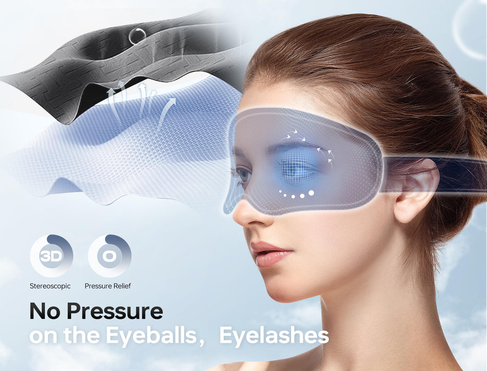 TOPOINT Sleep Mask 3D-eye-contours create space for eyes and reduce pressure.