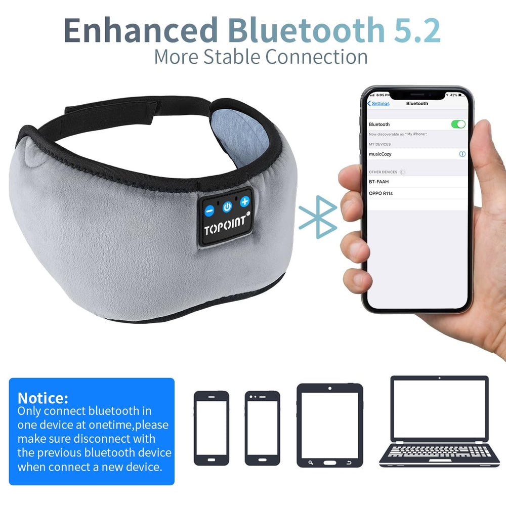 TOPOINT sleep mask adjustable nose design ensures comfort during long flights.