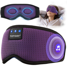 TOPOINT sleep mask with Bluetooth headphones for travel and restful nights