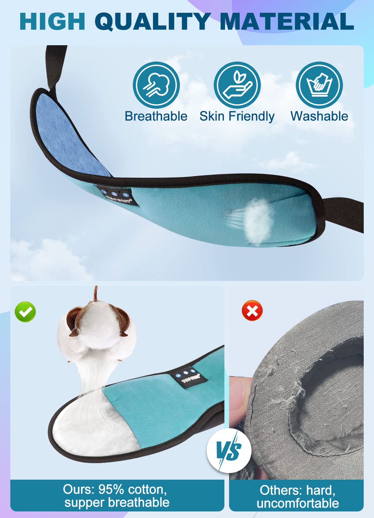 TOPOINT Sleep Mask features a detachable module for easy washing