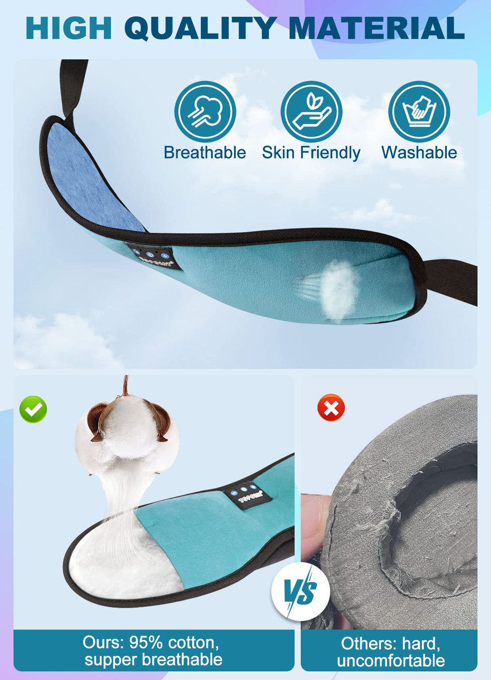TOPOINT Sleep Mask features a detachable module for easy washing