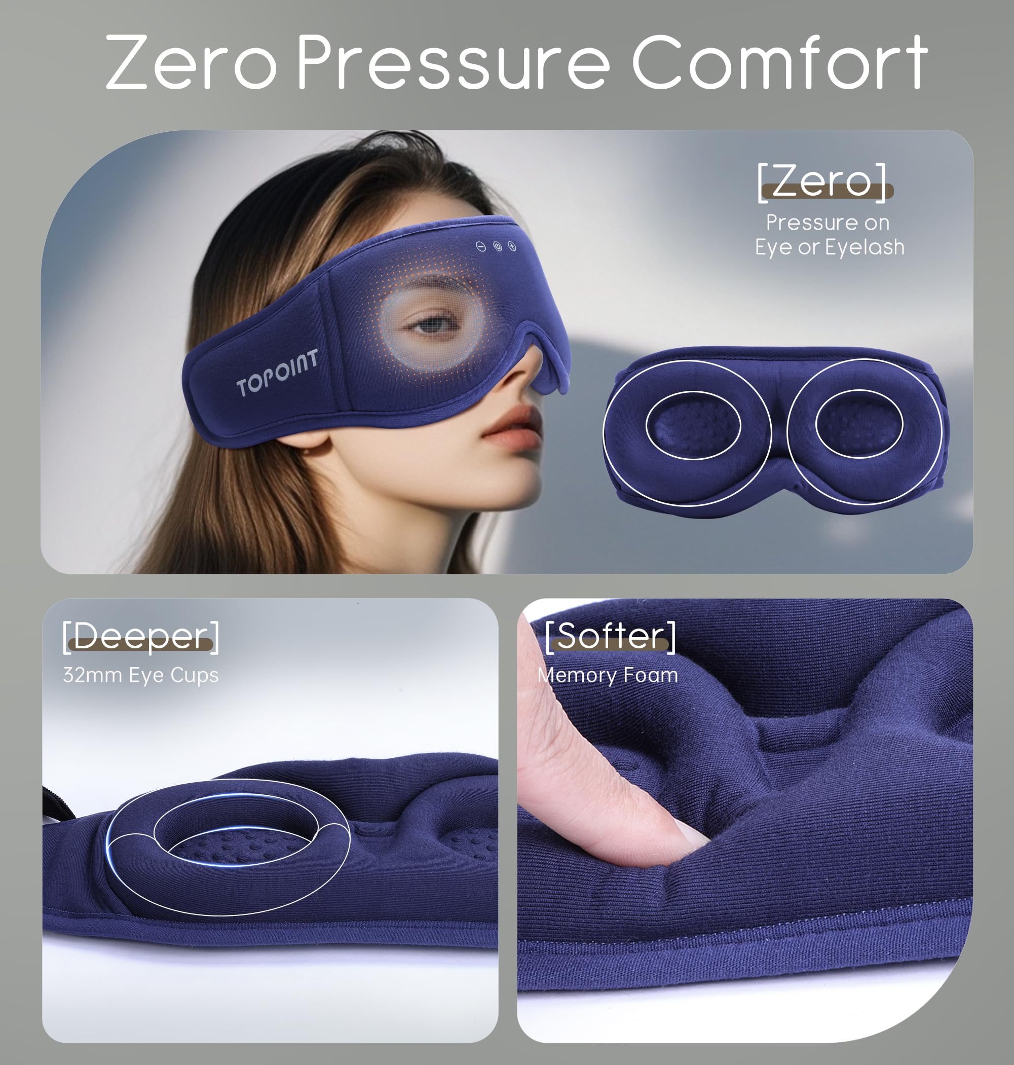 TOPOINT Ear-wrap design keeps headphones secure during restless nights