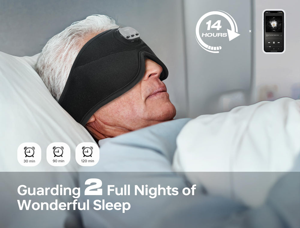 TOPOINT Sleep Mask 15-hour battery supports long sessions of audio and relaxation.