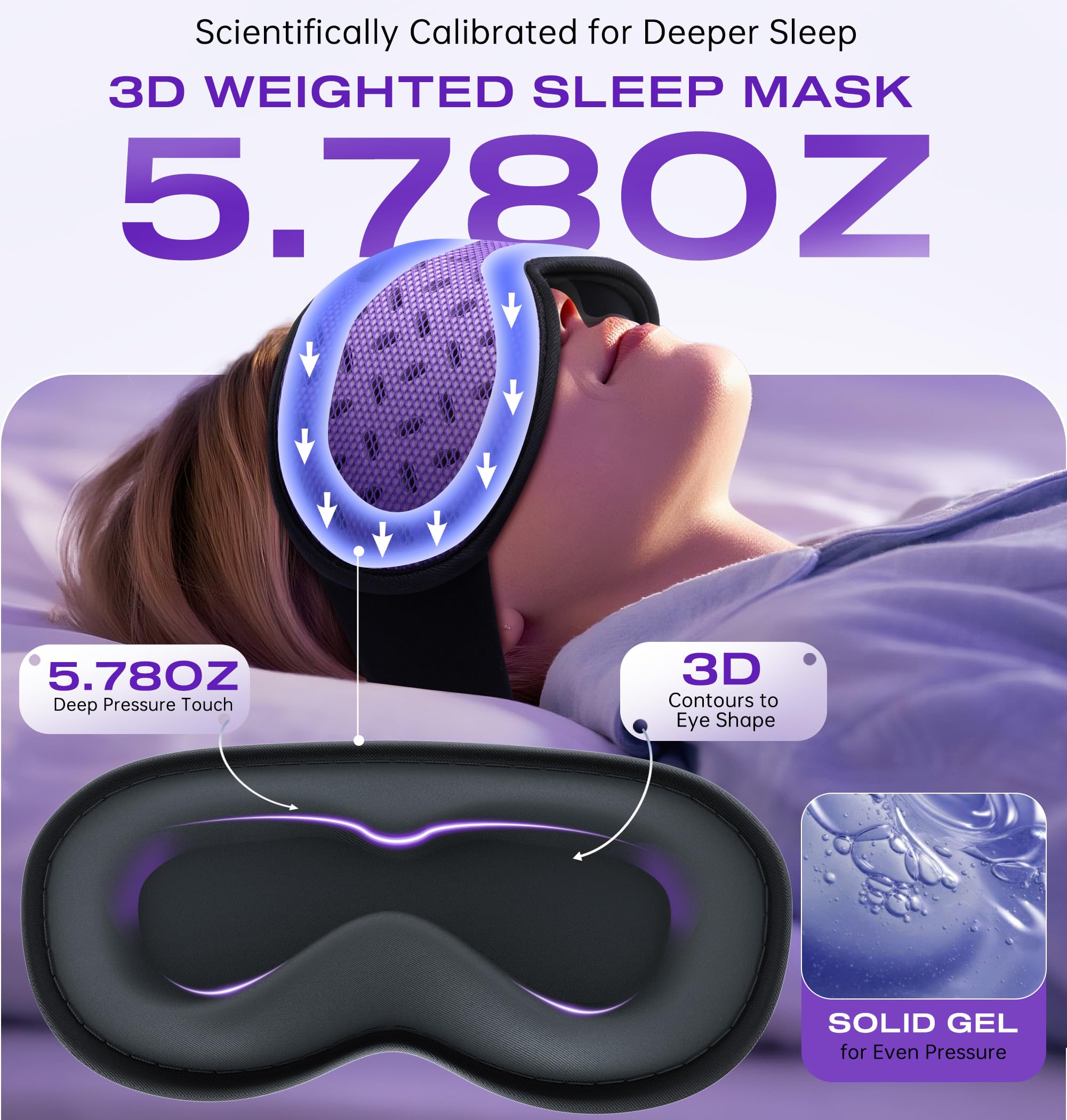 TOPOINT Sleep Mask IceSilk Comfort lining provides skin-friendly cooling