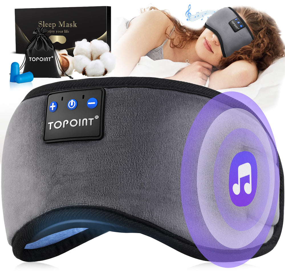 TOPOINT sleep mask nose-block highlights light reduction for restful naps.