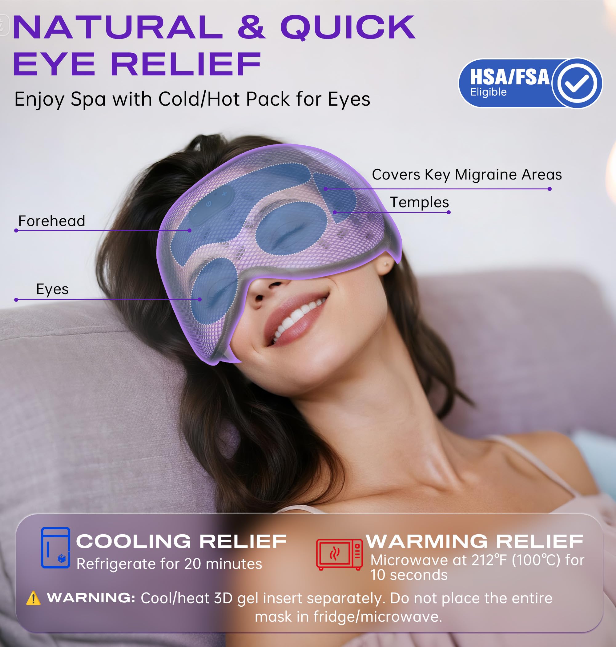 TOPOINT Sleep Mask Warm & Cold Pack for eye relief and refresh