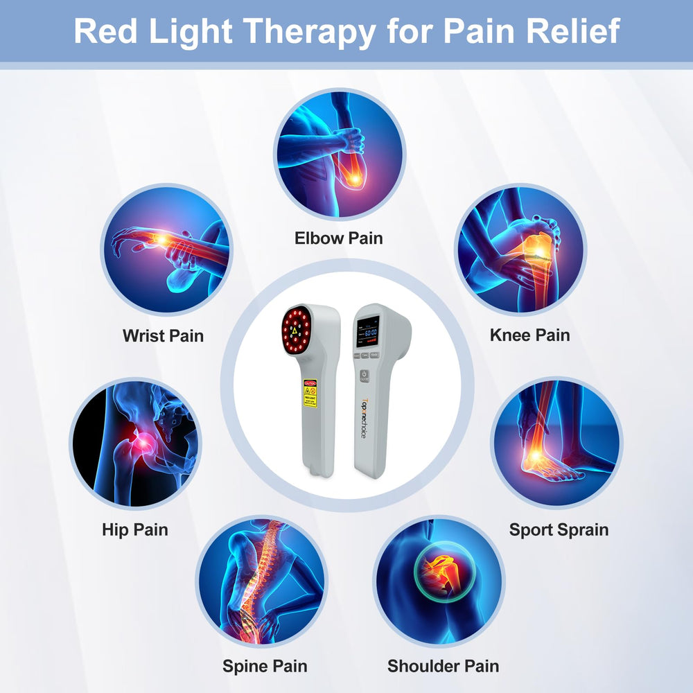 Toponechoice red light therapy device closeup of LED array for targeted treatment