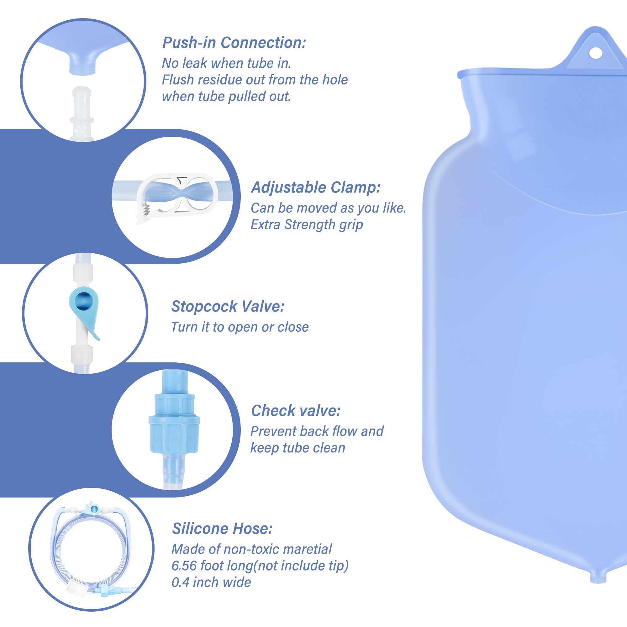 TopQuaFocus blue stopcock valve for precise flow control.