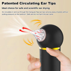 TopQuaFocus ear dryer delivers up to 45 minutes of use per charge.
