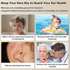 TopQuaFocus ear dryer smart temperature control keeps warmth under 40°C for comfort.