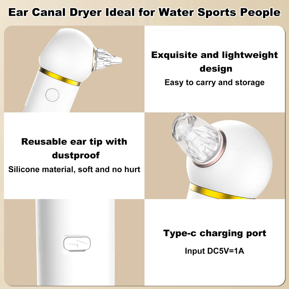 TopQuaFocus Ear Dryer safe temperature control under 40°C for comfort