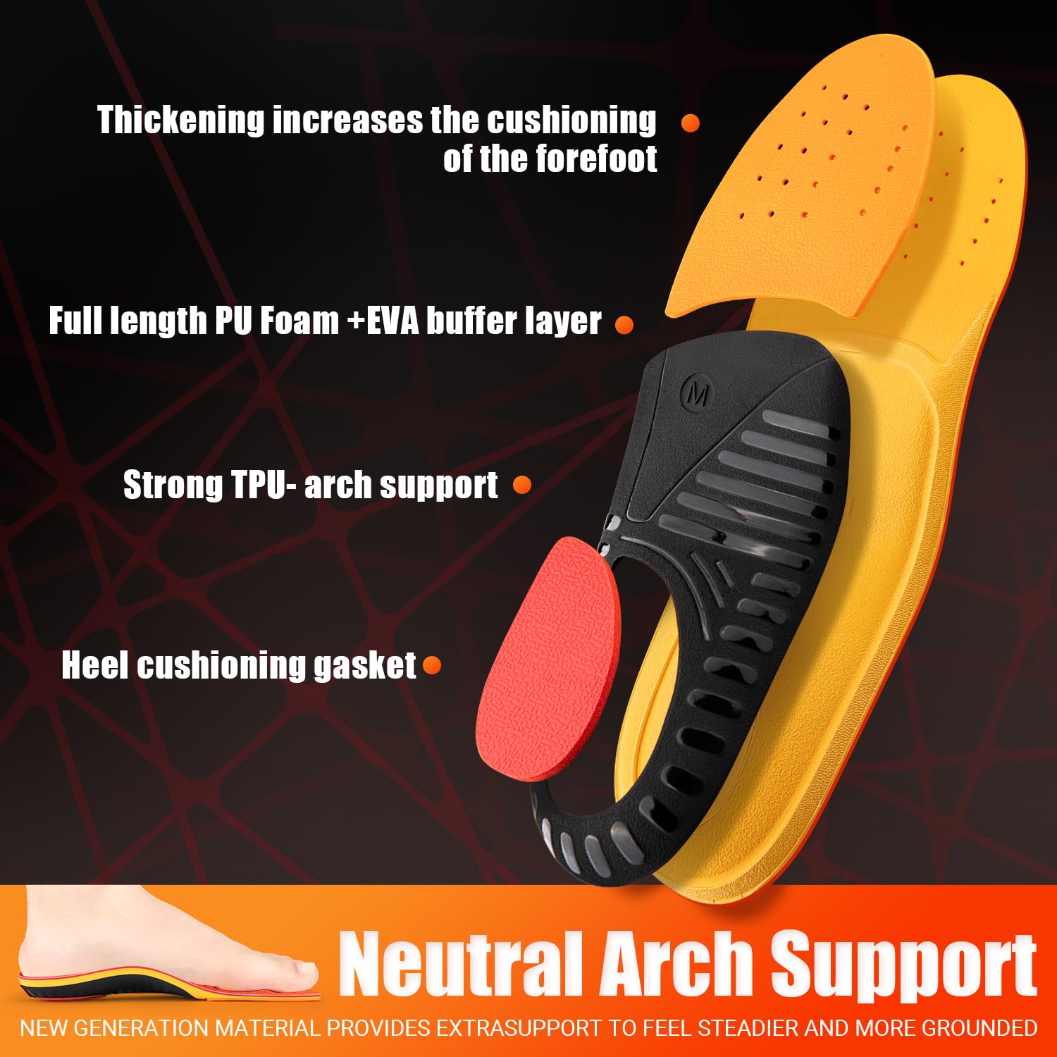 Topsole 3D arch-support shell provides stable foot alignment.