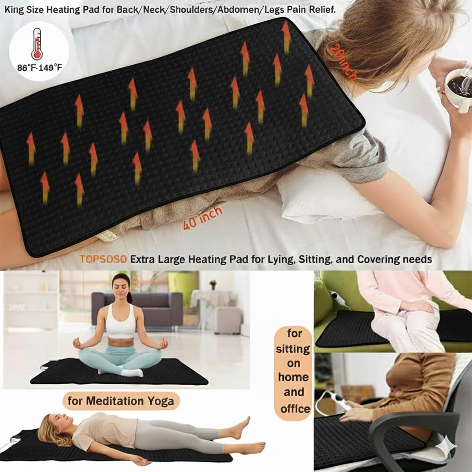TOPSOSO oversized pad suitable for back and shoulders comfort