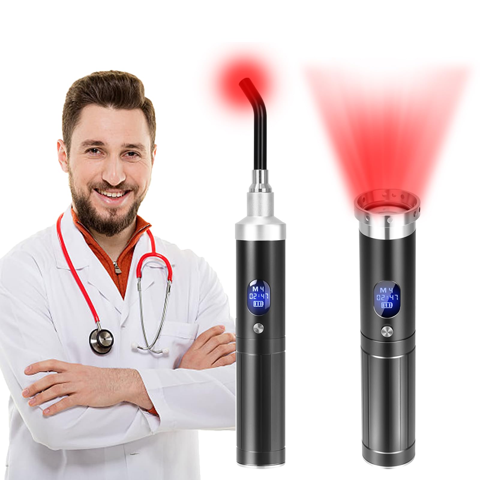 Topvent red light therapy device front view for targeted pain relief and fast soothing warmth.