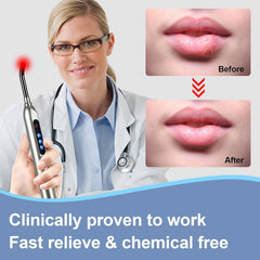 Topvent Red Light Therapy on the nose area for gentle deep tissue support.