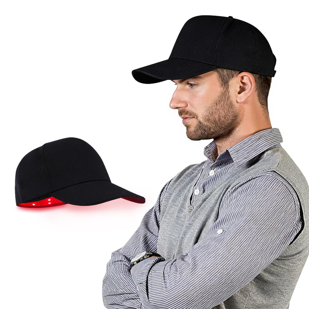 TOQIGA LED Scalp Care Cap worn for a soothing at-home session with gentle light therapy