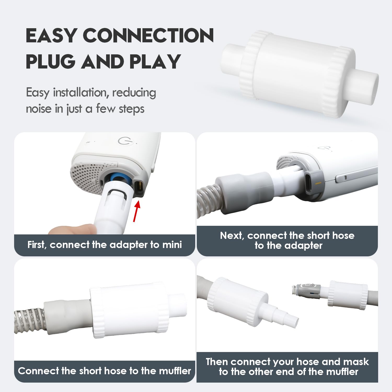 Tordale AirMini adapter fits standard 22mm hoses and masks.