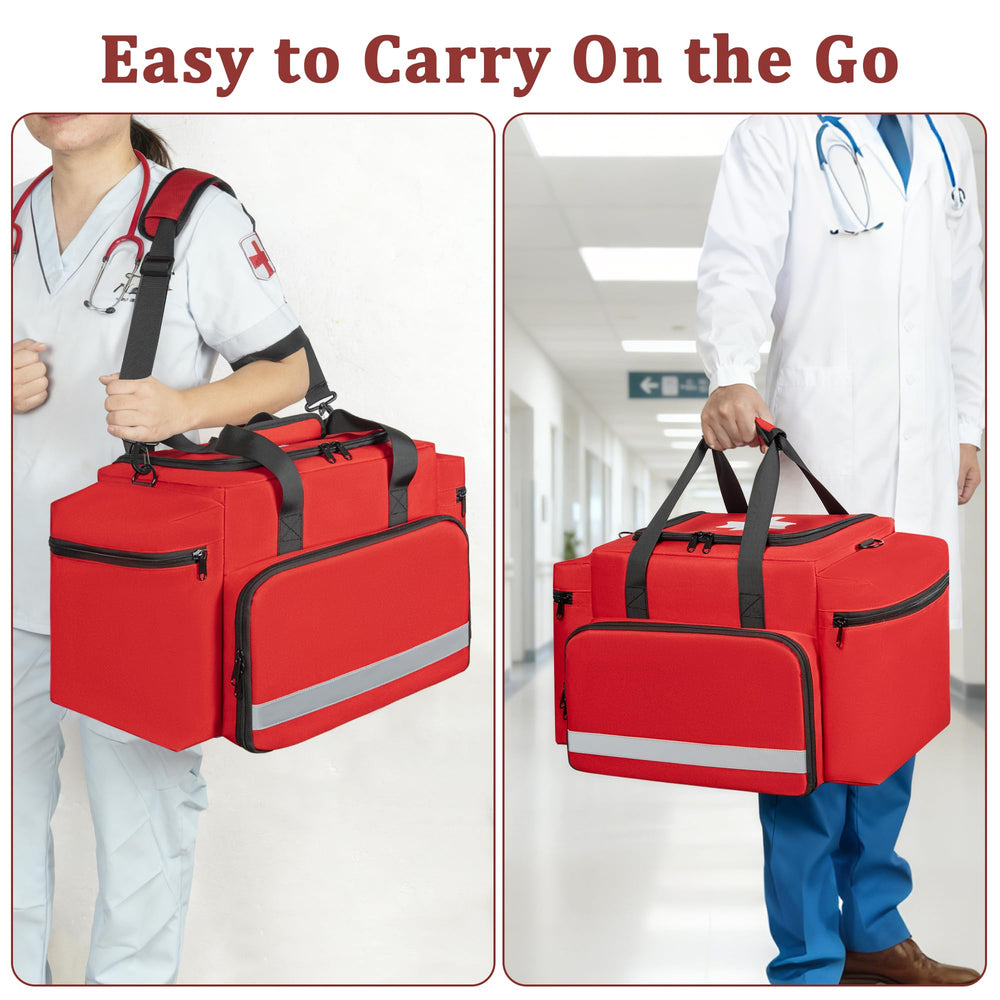 Toribio EMT bag front pocket organizes small items.