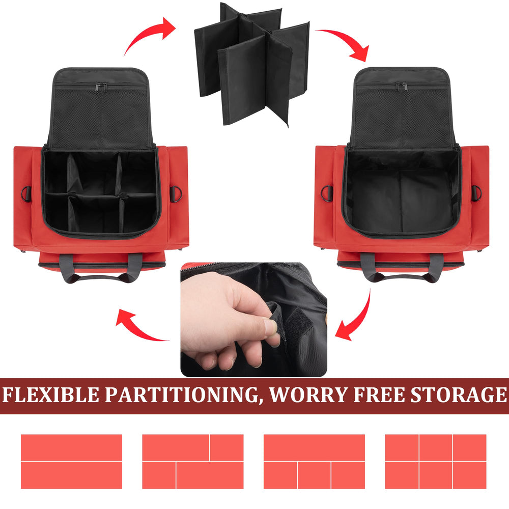 Toribio bag detachable strap for hands-free carry.