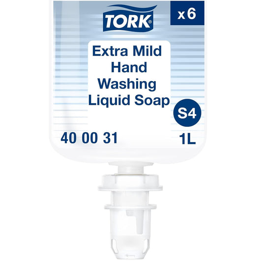 Tork Extra Mild Soap pump-action demonstrates easy dispensing during busy shifts