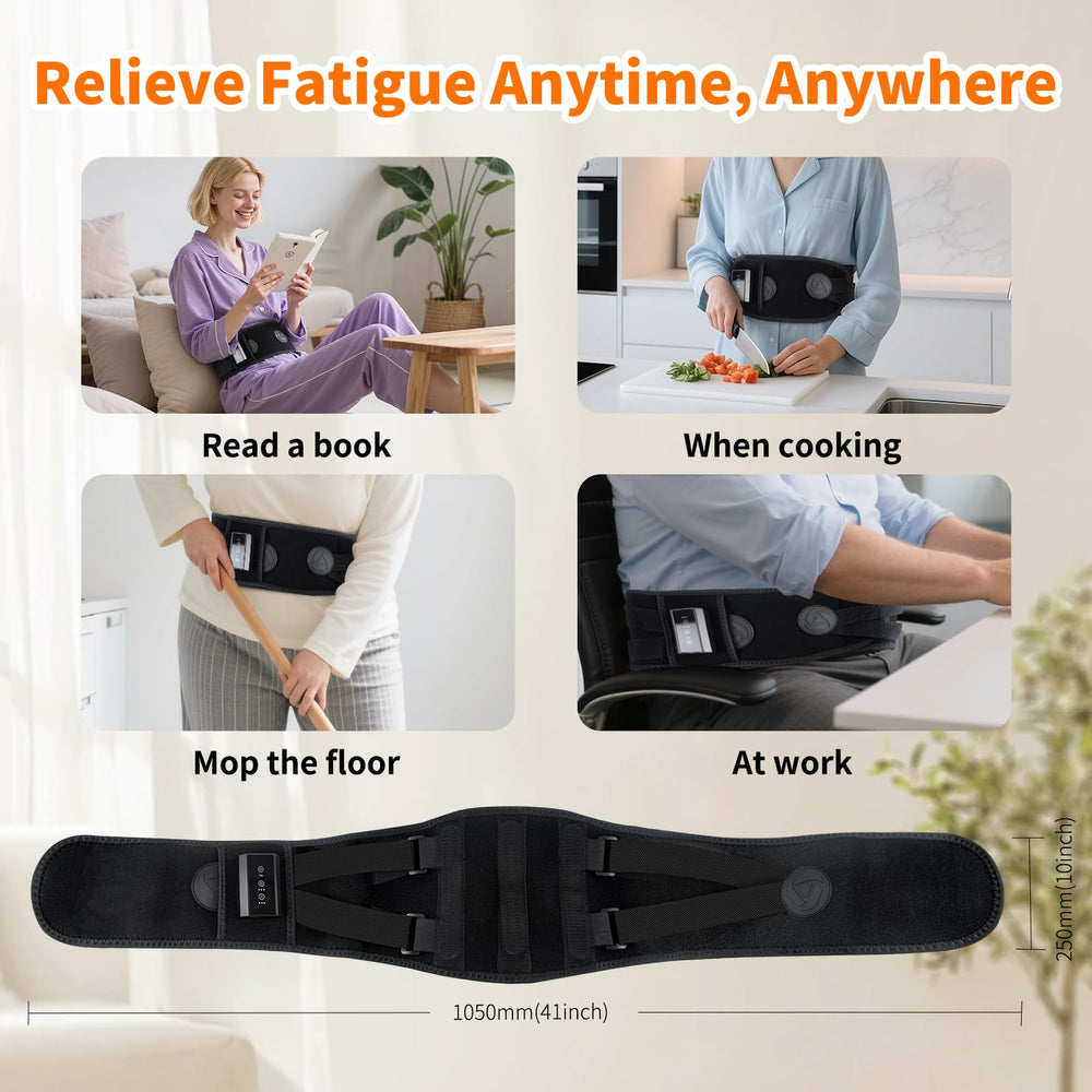 Torktak heat and massage controls illustrate customizable levels.