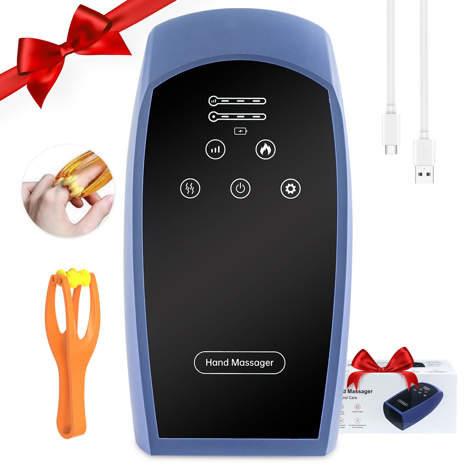 Torktak hand massager with heat targeting palm relief after typing