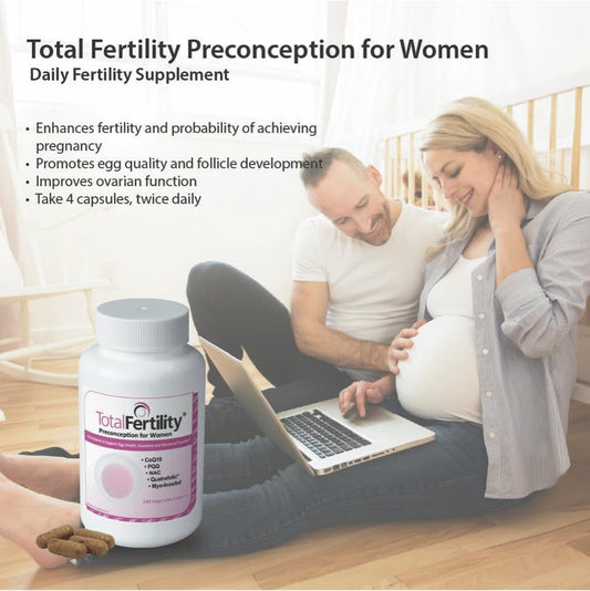 Total Fertility Preconception ovulation-support image highlights balanced cycles for potential conception