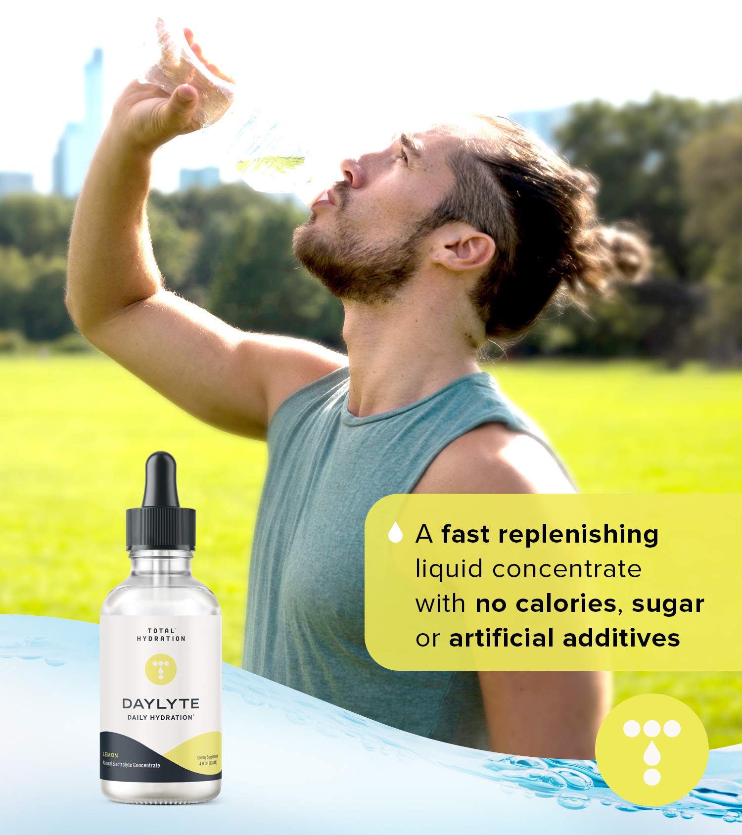 Total Hydration Daylyte drops dispensing for easy dosing