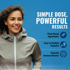 Total Nutra immune support bottle back with nutrition details.