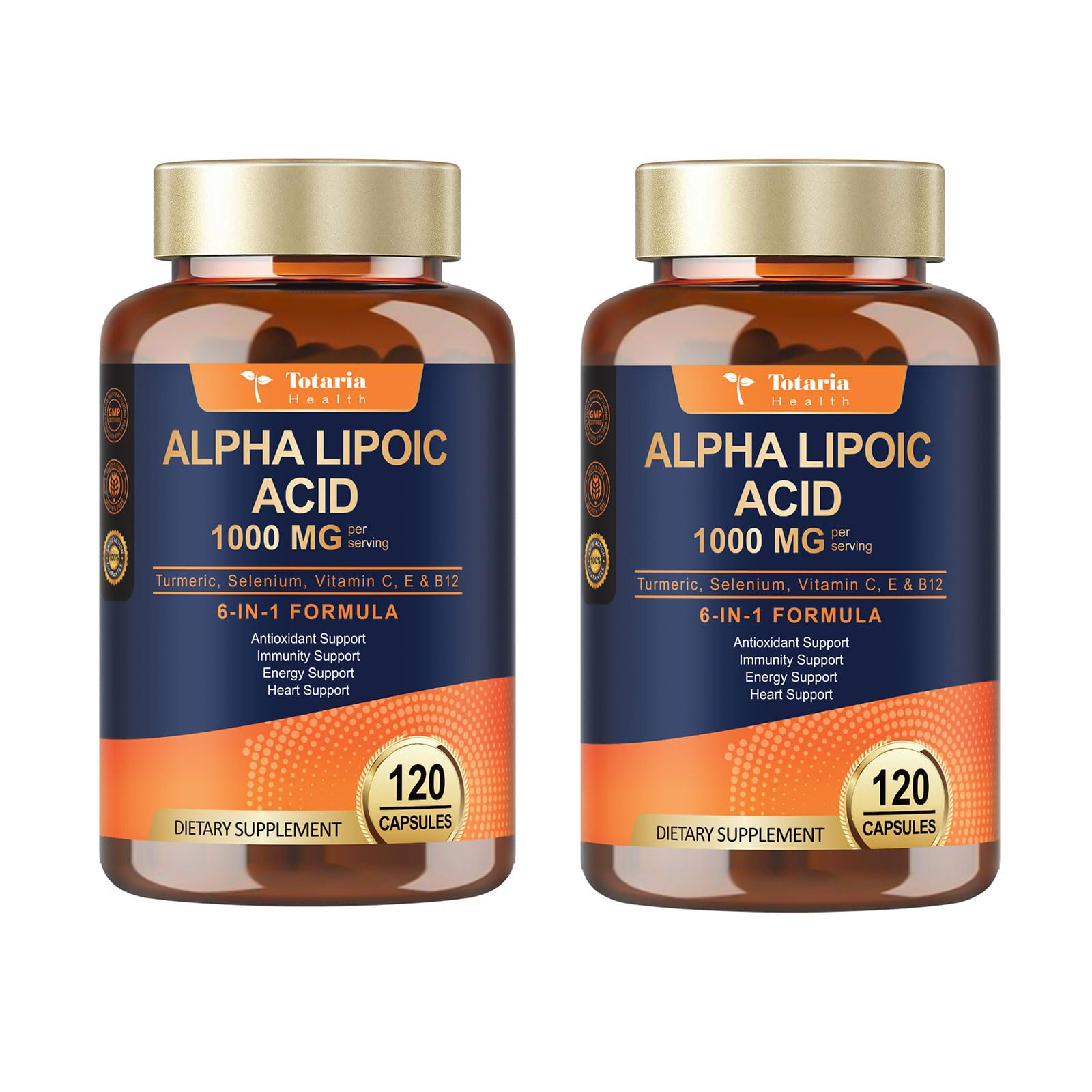 Totaria Alpha Lipoic Acid 1000mg capsules bottle on display for energy support.
