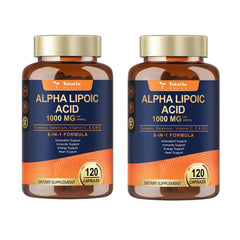 Totaria Alpha Lipoic Acid 1000mg capsules bottle on display for energy support.