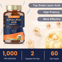 Totaria Alpha Lipoic Acid bottle beside a glass of water.