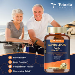 Totaria Alpha Lipoic Acid bottle with clear label design.