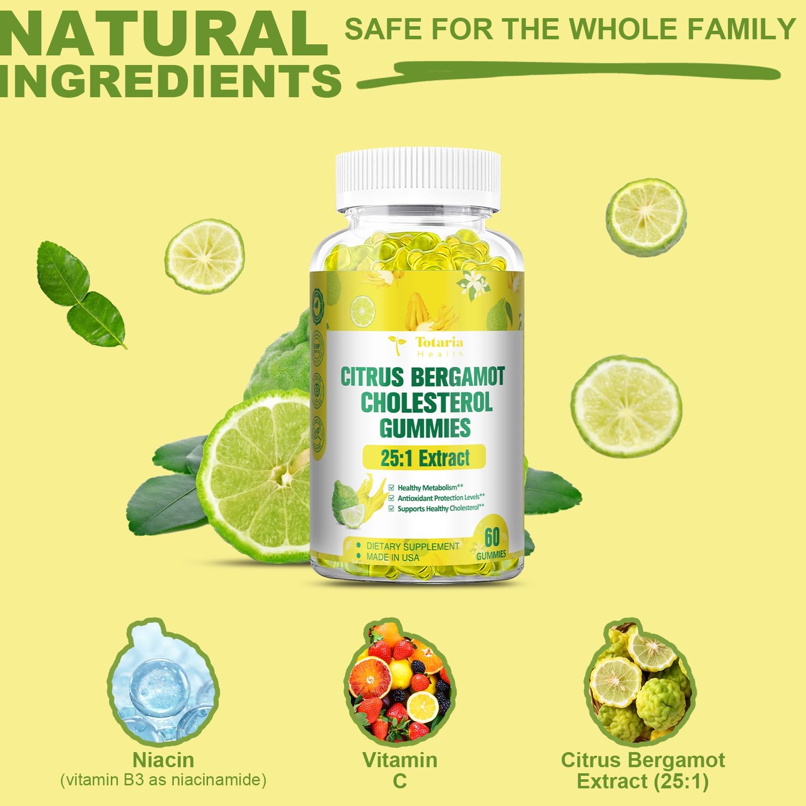 Totaria bergamot gummies in hand demonstrate portable daily use