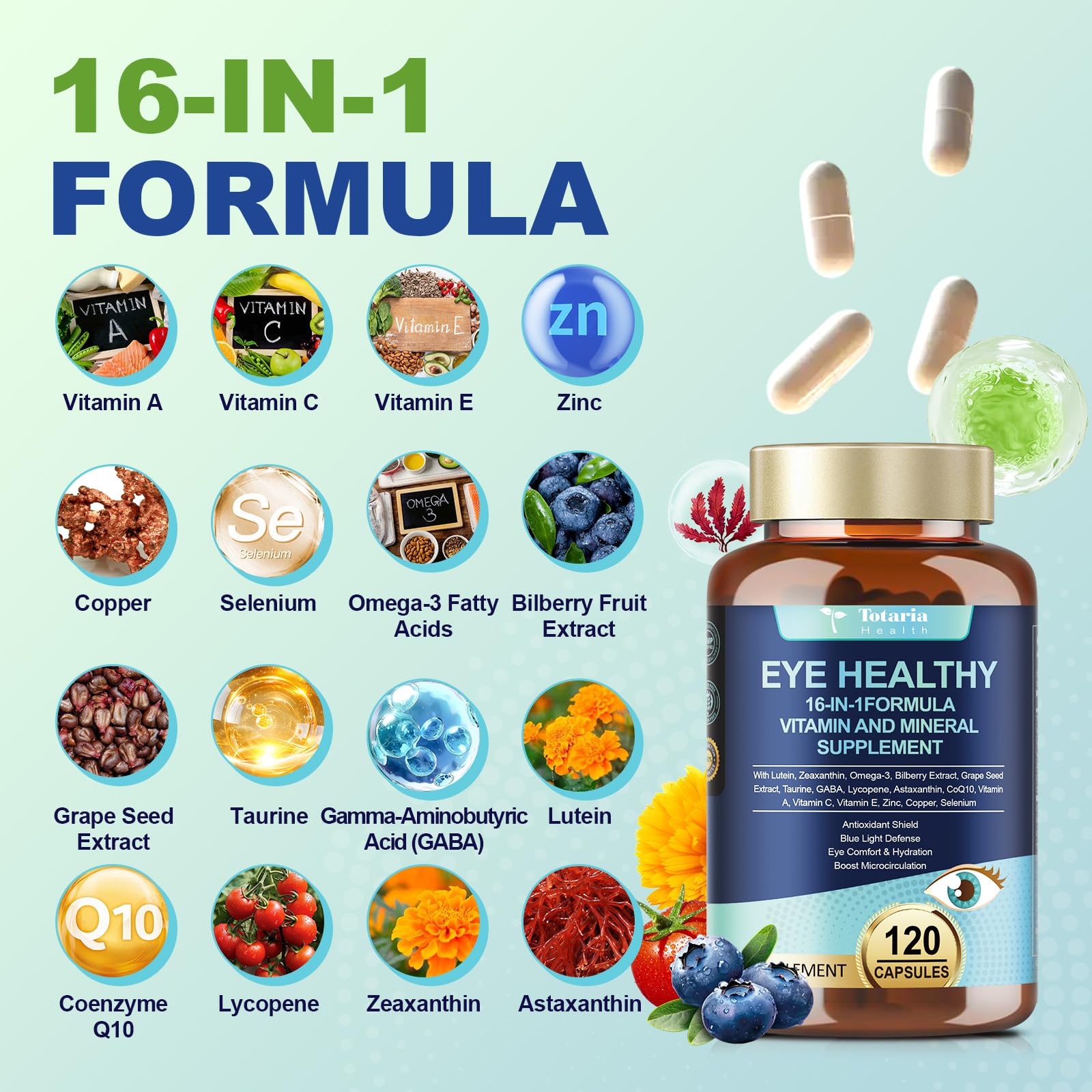 Totaria bilberry extract capsules for daily eye comfort