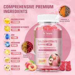 Totaria calcium citrate gummies 1200 mg per gummy supports bone health and absorption