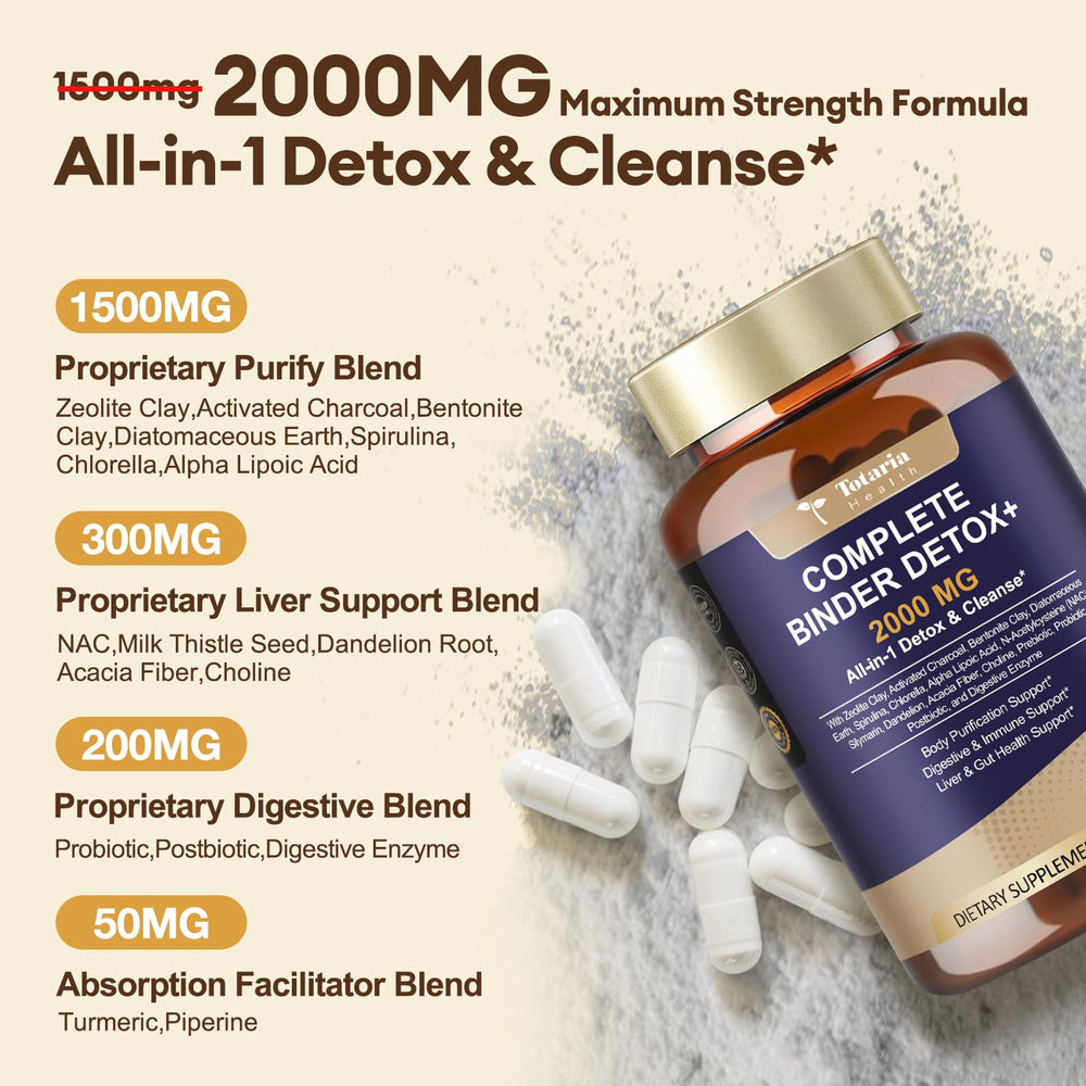 Totaria detox ingredients scene highlighting minerals and plant-based detox