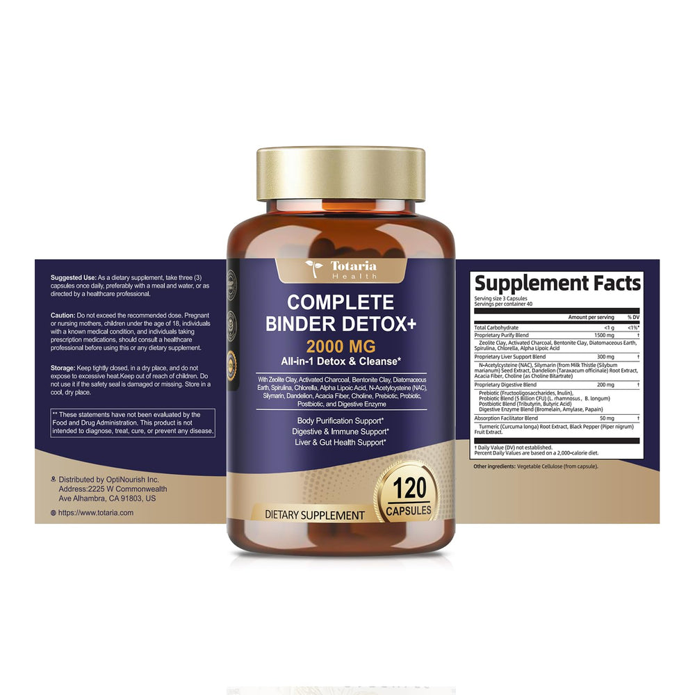 Totaria detox packaging box and bottle for easy routine