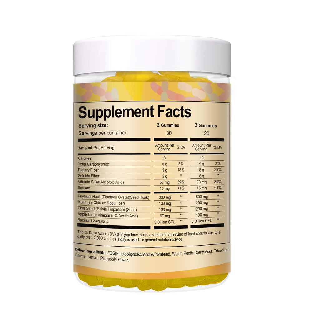 Totaria Fiber Gummies Pineapple two bottles highlight value and routine