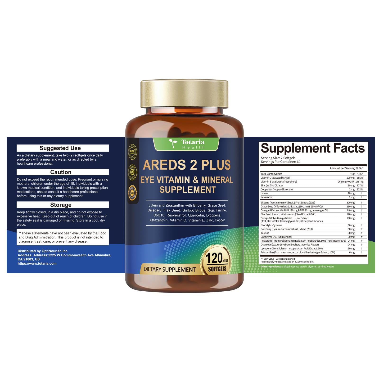 Totaria hydration softgels illustrating eye moisture support
